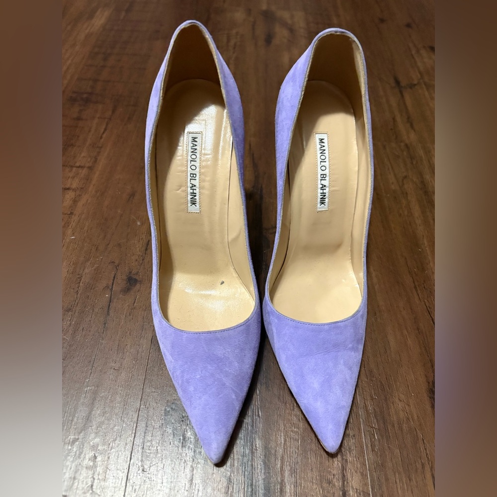 Manolo Blahnik Lavender Suede Heels